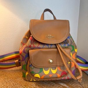 Coach Pennie Backpack 22 In Rainbow